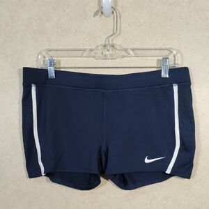 2/$10 04123 Nike Women's navy Dri Fit knit Running shorts L NWT